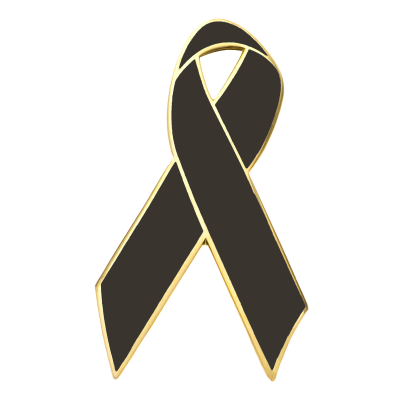Black Awareness Ribbon Lapel Pins (NP)