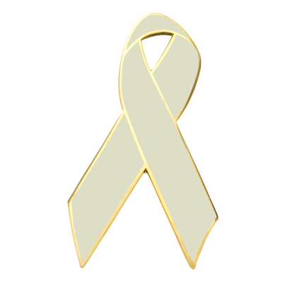 Pearl Awareness Ribbon Lapel Pins (NP)
