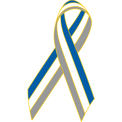 Royal Blue/White/Gray Awareness Ribbon Lapel Pin