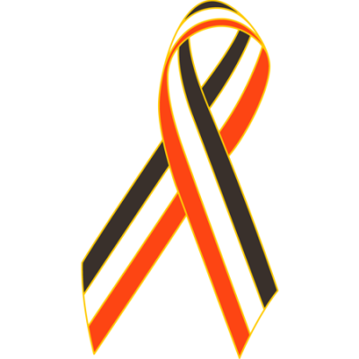 Brown/White/Orange Awareness Ribbon Lapel Pin