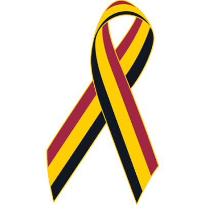 Cardinal/Yellow/Black Awareness Ribbon Lapel Pin