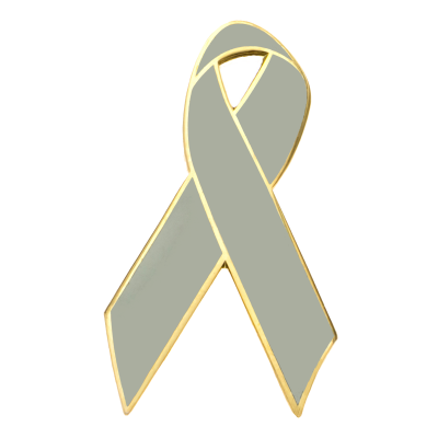 Gray Awareness Ribbon Lapel Pin