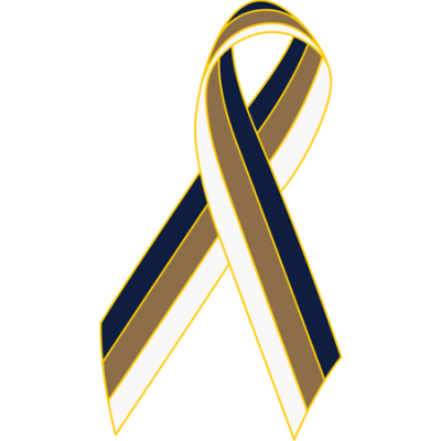 Dark Blue/Gold/White Awareness Ribbon Lapel Pin