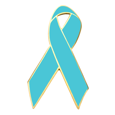 Turquoise Awareness Ribbon Lapel Pin