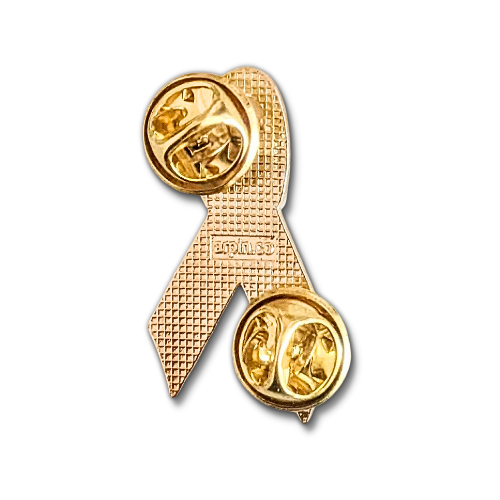Black/Gold Awareness Ribbon Lapel Pins (NP)