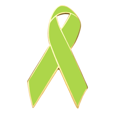 Lime Green Awareness Ribbon Lapel Pins (NP)