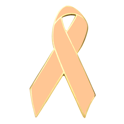 Peach Awareness Ribbon Lapel Pins (NP)