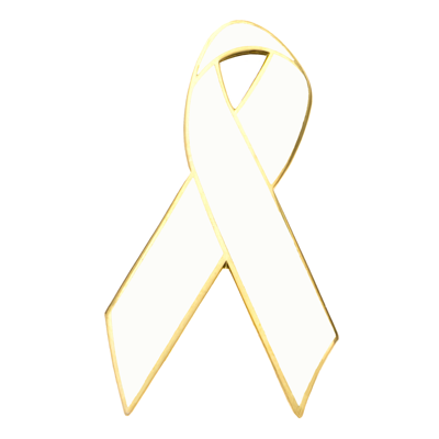 White Awareness Ribbon Lapel Pins (NP)