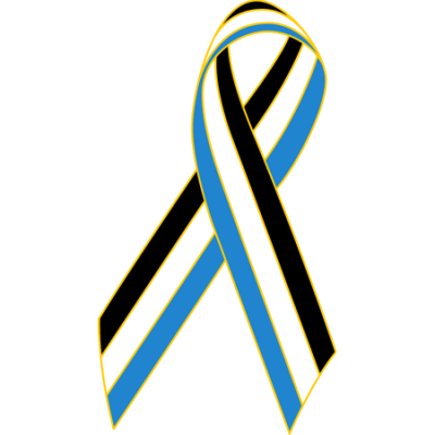 Black/White/Blue Awareness Ribbon Lapel Pin
