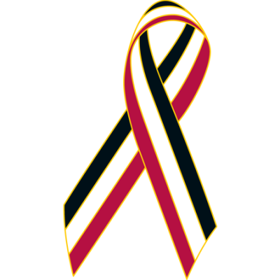 Black/White/Dark Red Awareness Ribbon Lapel Pin