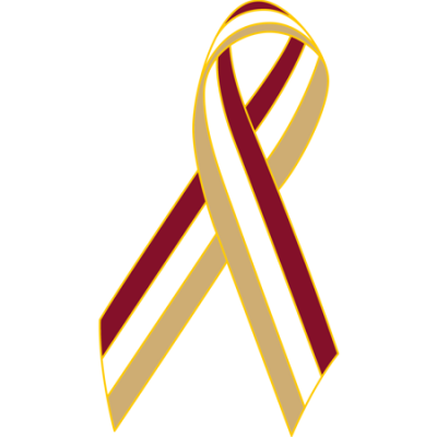 Burgundy/White/Gold Awareness Ribbon Lapel Pin