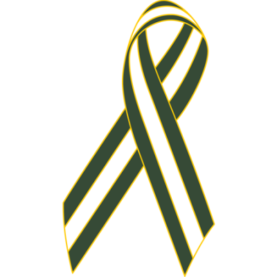 Dark Green/White/Dark Green Awareness Ribbon Lapel Pin