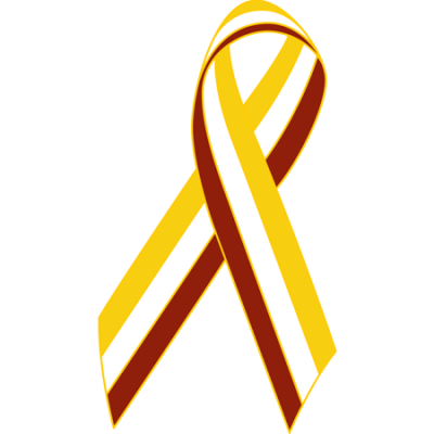 Gold/White/Burgundy Awareness Ribbon Lapel Pin