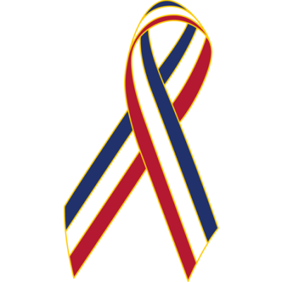 Navy/White/Dark Red Awareness Ribbon Lapel Pin