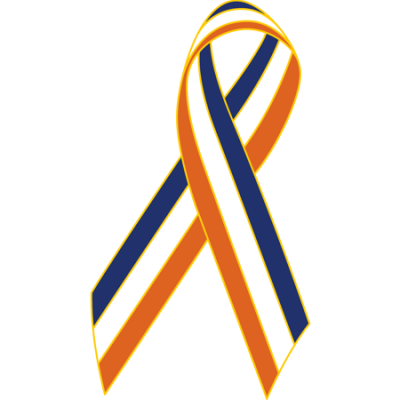 Navy/White/Orange Awareness Ribbon Lapel Pin