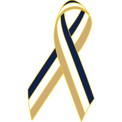 Navy/White/Tan Awareness Ribbon Lapel Pin