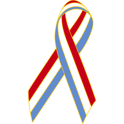 Red/White/Light Blue Awareness Ribbon Lapel Pin