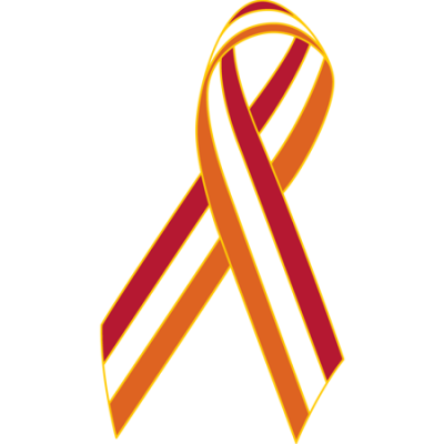 Red/White/Orange Awareness Ribbon Lapel Pin