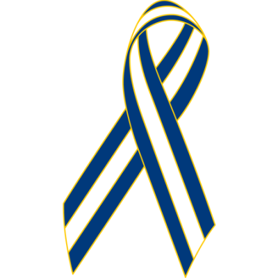 Royal Blue/White/Royal Blue Awareness Ribbon Lapel Pin