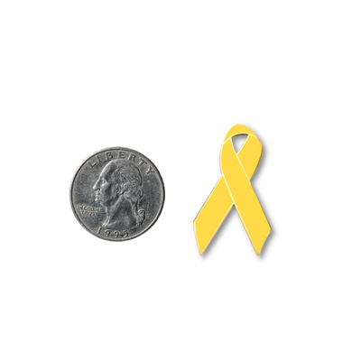 Yellow Ribbon with Support Our Troops on 1 1/4 Lapel Pin