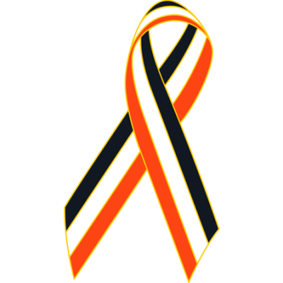 Black/White/Orange Awareness Ribbon Lapel Pin