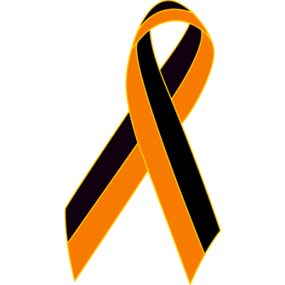 Orange and black awareness ribbon