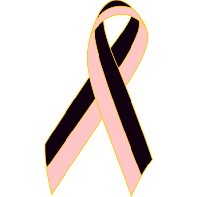 Black/Pink Awareness Ribbon Lapel Pin