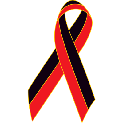 Black/Red Awareness Ribbon Lapel Pin