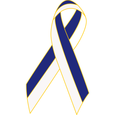 White/Blue Awareness Ribbon Lapel Pin
