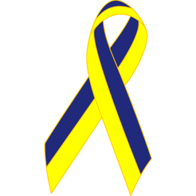Blue/Yellow Awareness Ribbon Lapel Pin