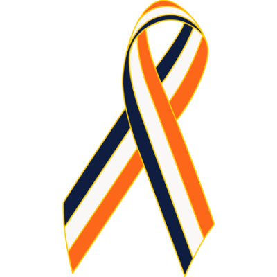 Dark Blue/White/Orange Awareness Ribbon Lapel Pin
