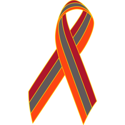 Red/Gray/Orange Awareness Ribbon Lapel Pin