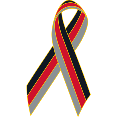 Black/Red/Silver Awareness Ribbon Lapel Pin