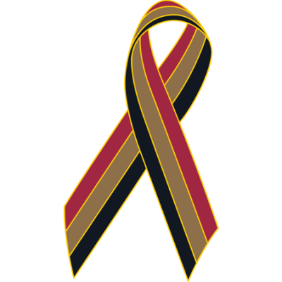 Scarlet/Gold/Black Awareness Ribbon Lapel Pin