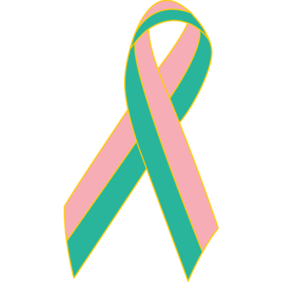 Pink/Teal Awareness Ribbon Lapel Pin