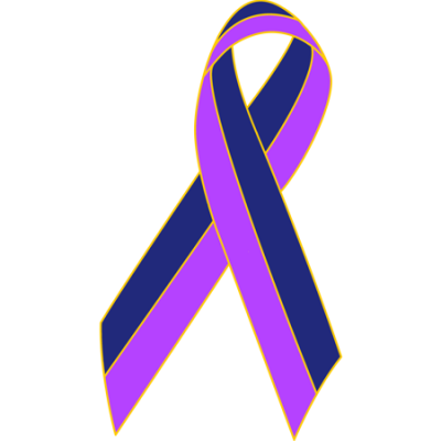Purple/Blue Awareness Ribbon Lapel Pin