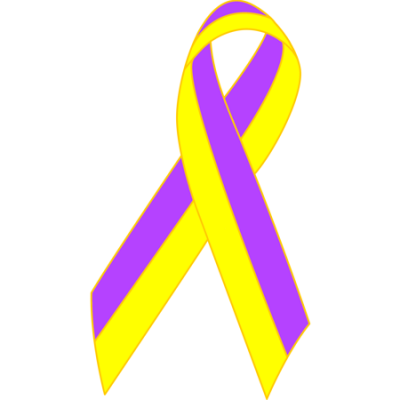 Purple/Yellow Awareness Ribbon Lapel Pin