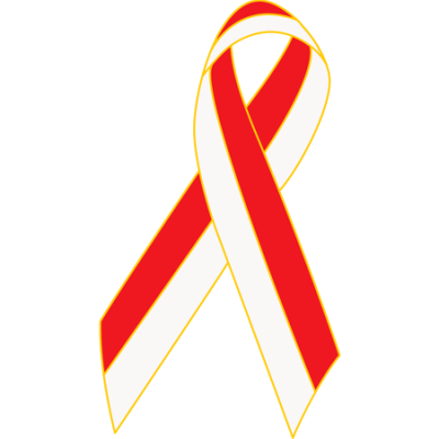 Red/White Awareness Ribbon Lapel Pin