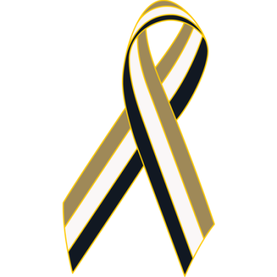 Old Gold/White/Black Awareness Ribbon Lapel Pin