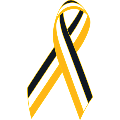 Black/White/Yellow Awareness Ribbon Lapel Pin