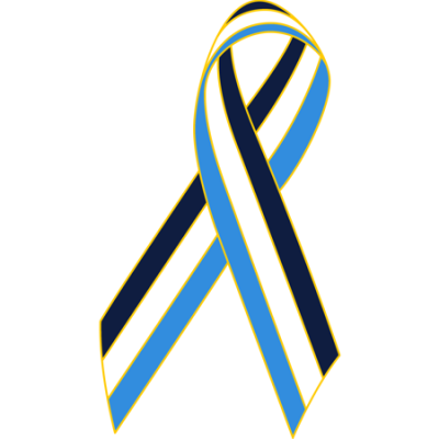 Dark Blue/White/Light Blue Awareness Ribbon Lapel Pin