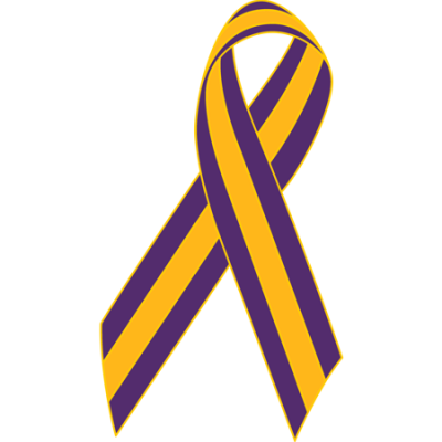 Purple/Gold/Purple Awareness Ribbon Lapel Pin